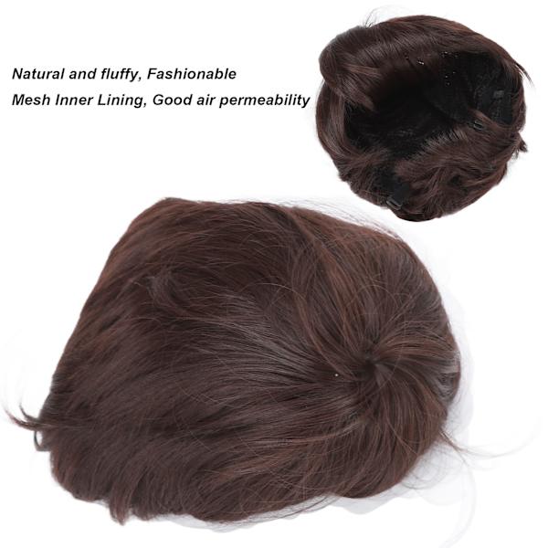 Kort parykk, fasjonabel, fluffy syntetisk parykk for menn, cosplay, halloween, maskerade, mørkebrun