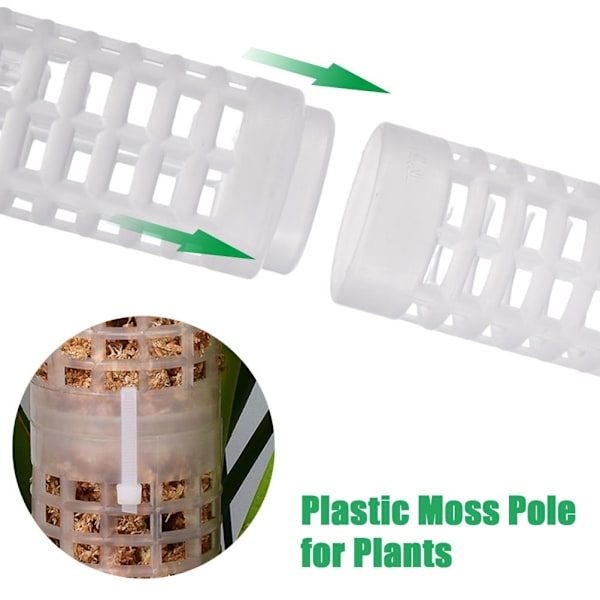 Mosstativ 25cm Plastik Kokosnød Mose Totemstang til Plantestøtter og Støtter Klatrende Indendørs Planter