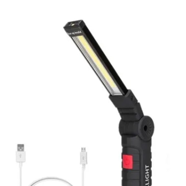 Magnetisk bas bilunderhållslampa, hopfällbar design, svängbart huvud och USB-uppladdbar LED-ficklampa