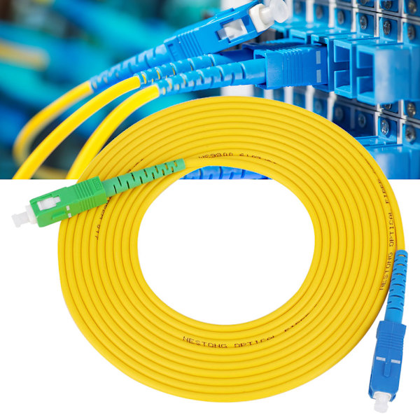 Premium 10m PVC Single Mode Fiberoptisk Patchkabel SC APC til SC UPC Nettverkskabel