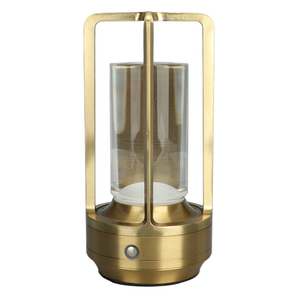Genopladelig Ledningsfri LED Bordlampe - Berøringsstyring med 3 Farver Trinløs Dæmpning - Elegant Guldsengbord Natlampe
