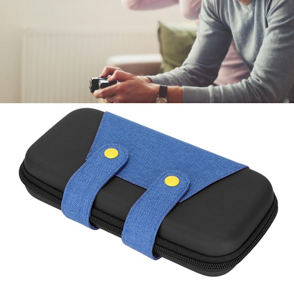 Väska för Switch Lite, EVA Reseväska för Spelkonsoltillbehör med Dubbel Blixtlås Fack Svart Blå för Switch Lite
