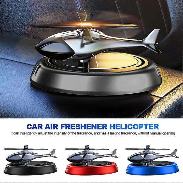 【02】Bilduft Helikopter Bilduftfrisker ornamenter Indretning Solar Roterende Aroma Diffuser til Kontor GRAY