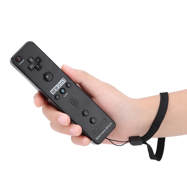 Somatosensorisk Spelhandtagskontroll Gamepad Inbyggd Accelerator för Nintendo Wii WiiU (Svart)