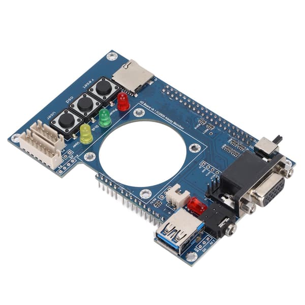 IO Board 35mm Audio VGA Interface med 3 Knapper 3 LED Slots til PC Computer Modul