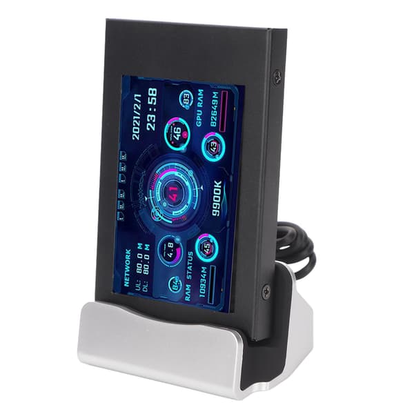 3,5 tommer IPS USB PC CPU GPU RAM temperaturmonitor med dæmpbar skærm, automatisk slukning og temaeditor