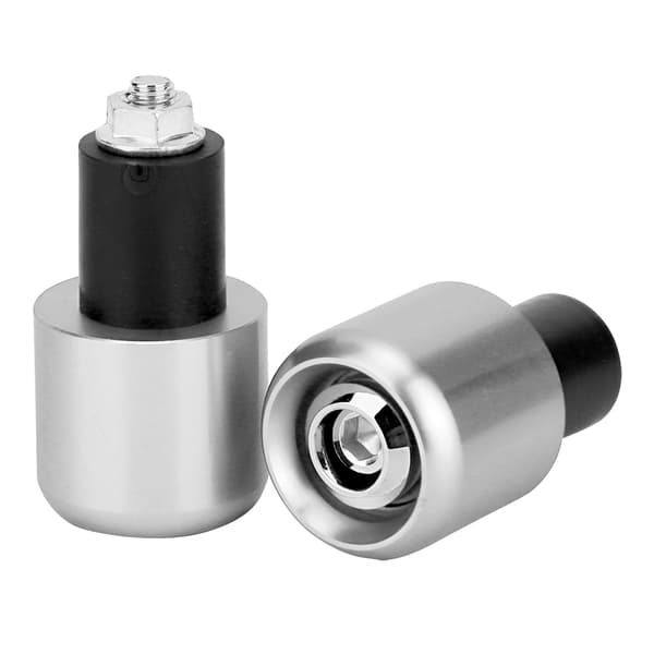 2 stk. motorsykkelstyre endestykker 22 mm diameter sølv