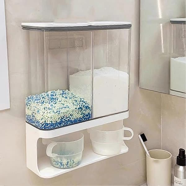 Wall-Mounted Laundry Detergent Dispenser - Versatile Storage for Scent Boosters with Included Cups