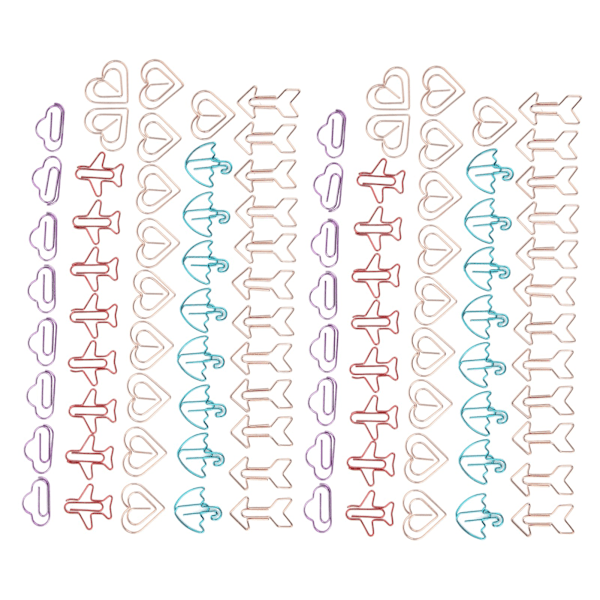 Assorterte stiler fargerike galvaniserte papirklipssett for hjem, skole og kontor