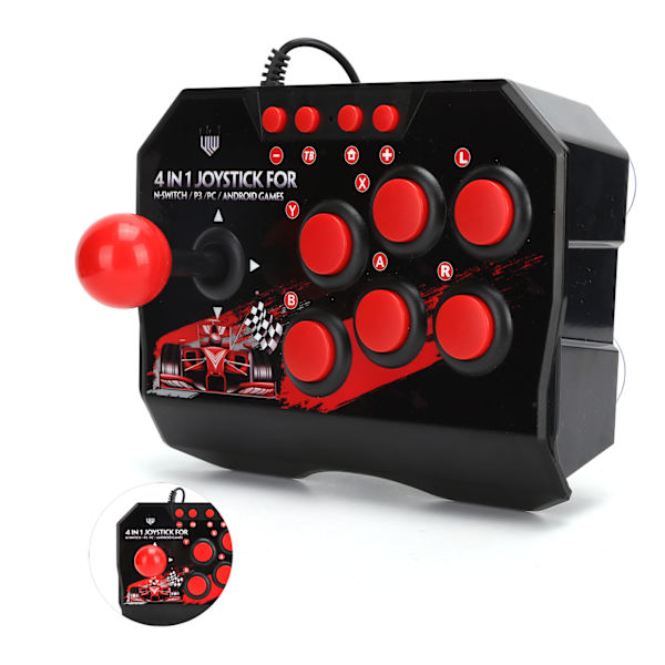 Arcade Fight Stick Trådbunden Arcade Joystick Arcade Speltillbehör för Switch/PC/PS3