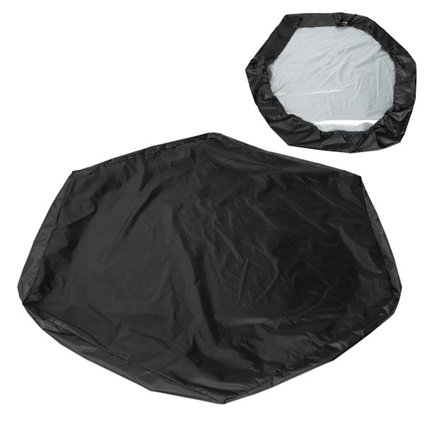 Vandafvisende Sekskantet Børnesandkasse Dæksel Beskytter Have Badebassin Solskygge Sort 140x110x20cm