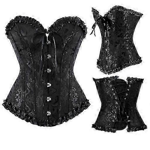 Dame Slim Fit Korset Sort Over Bryst BLACK L