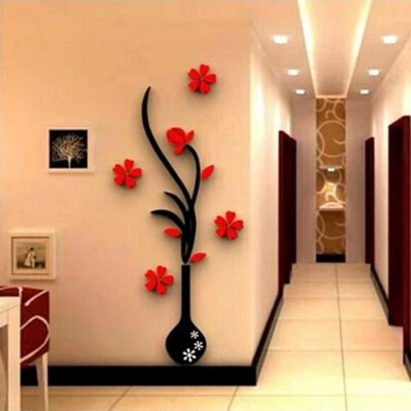3D väggdekaler, Bangcool avtagbar blommande växt W