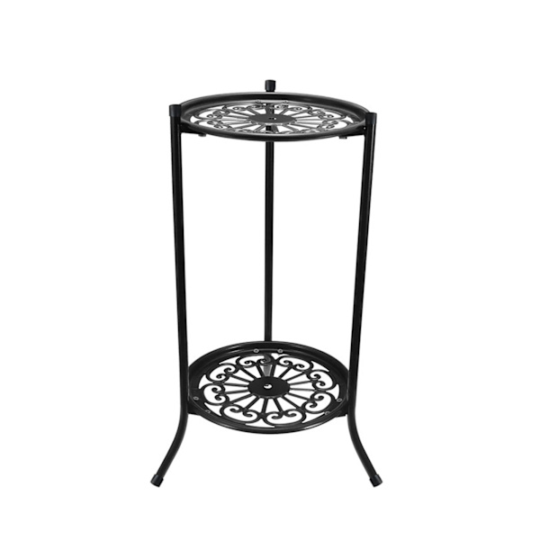Dubbellagers blomkrukehållare i järnram för hemmet, vardagsrum, förvaring och organisation, dubbellagers järnram (material: järn)