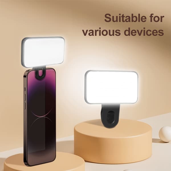 [02]Mini Clip Lampe Tre Lysstyrker Type C Opladning 1pc