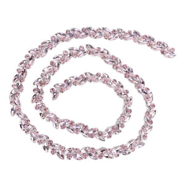 Horse Eye Blomsterkæde Glas Diamant DIY Snørebånd Tøj Dekoration Tilbehør Pink