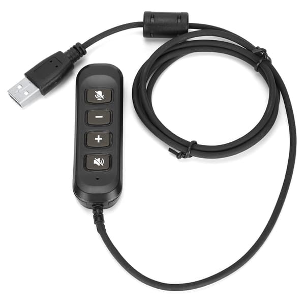 H901 USB till 3,5 mm Headset Adapter med Volymkontroll för Call Center Utrustning Grå