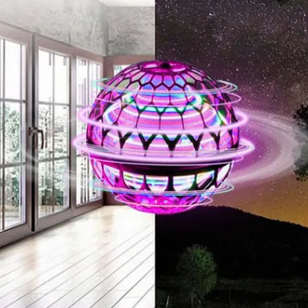UFO Luminous Induction Flying Ball Intelligent Cyclotron Levitation Ball Leksaker för barn med 200mAh batteri Lila Rosa