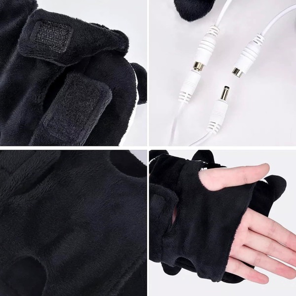 Söta USB Handvärmare Värmehandskar USB Toast Fingerlös Handvärmare Vinteruppvärmd handske för barn Kvinnor Män Laptop Värmare Vantar Telefon/datorhandske
