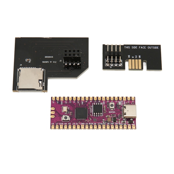 RasPi joustavalle mikro-ohjainlevylle, kaksiytiminen 264 kt ARM Cortex M0+ -prosessori ja SD2SP2 Pro -muistikorttisovitin