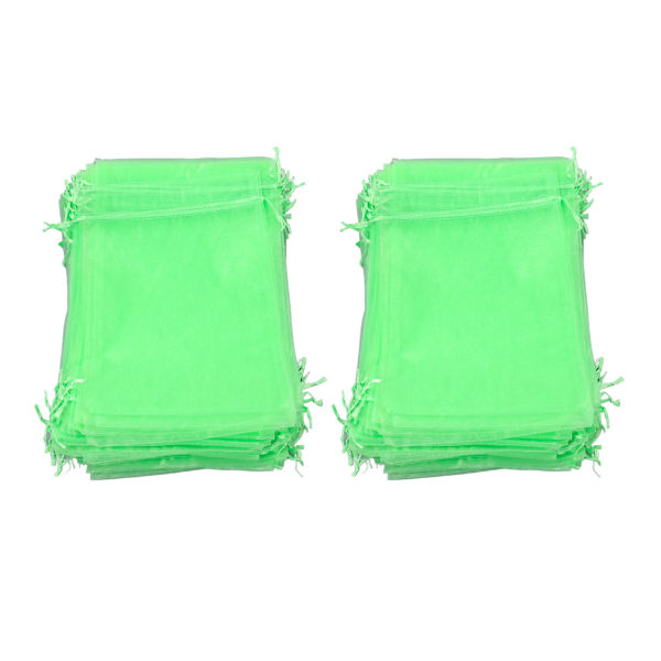 100 STK Frugtbeskyttelse Nettaske Genanvendelig Have Mesh Barrier Bag til Plante Blomster Frugttræer Grøn 10x15cm/3.9x5.9in