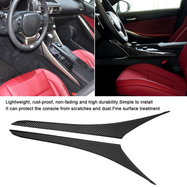 2 stk. Lexus Bil Interiør Karbonfiber Midtkonsoll Side Trim Stripe