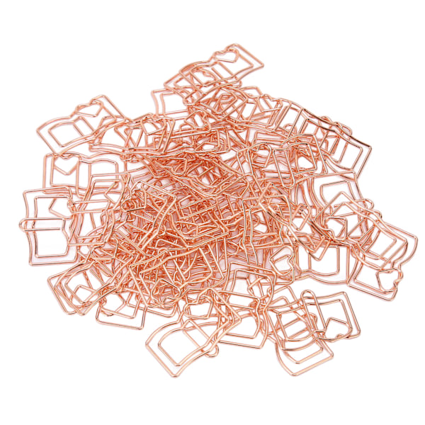 50 Holdbare Elektropletterede Rosaguld Metal Papirclips – Rustfri til Brug i Kontor, Skole og Hjem