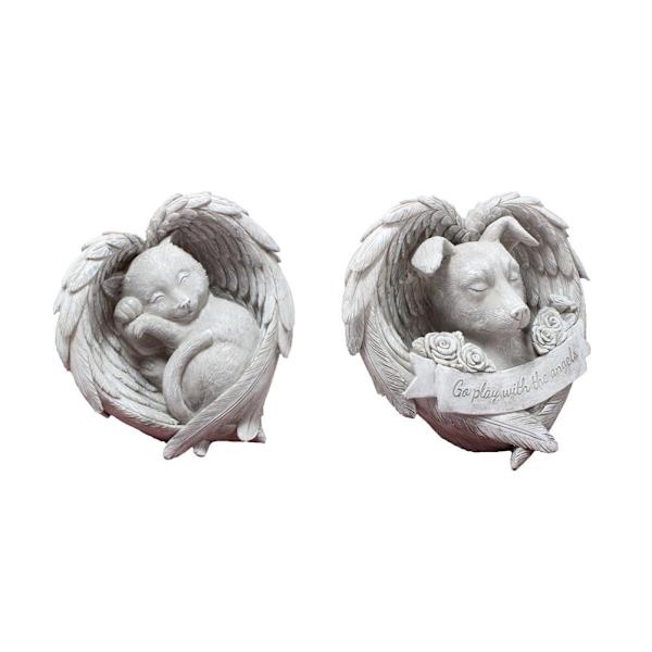 Hunde- og katteengelvinger gravstein ornament - katt (1 ornament) (papirboks) Engelvinger Katt One Size