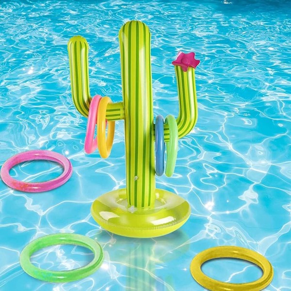 Oppustelig Cactus Ring Launch Game Svømning Flydende Launch Ri