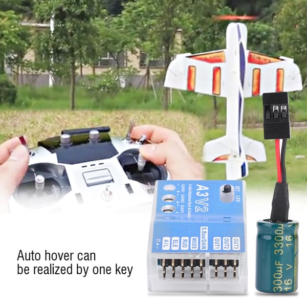 F50A 3-akset Gyro A3 V2 Flyvecontroller Stabiliseringssystem til RC Fastvingede Fly
