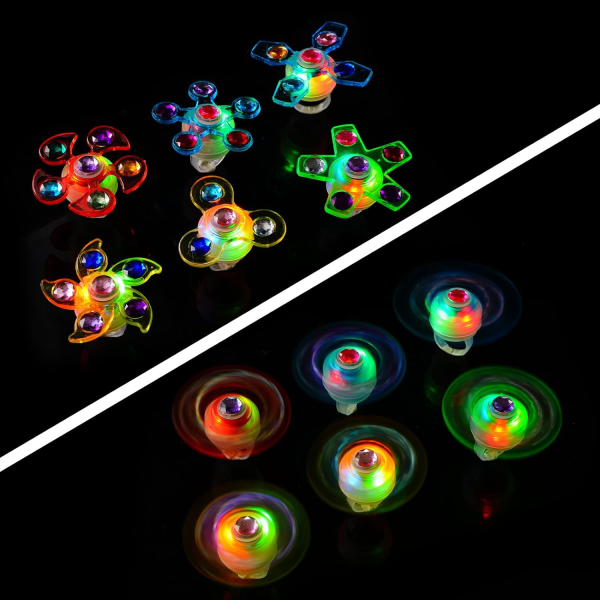 24 pakkausta LED-valaisusormuksia lasten juhliin, hehkuvat pimeässä juhlarekvisiitta valmistujais-/syntymäpäiväjuhliin, lastenjuhlalaukkujen täyttöpakkaukset