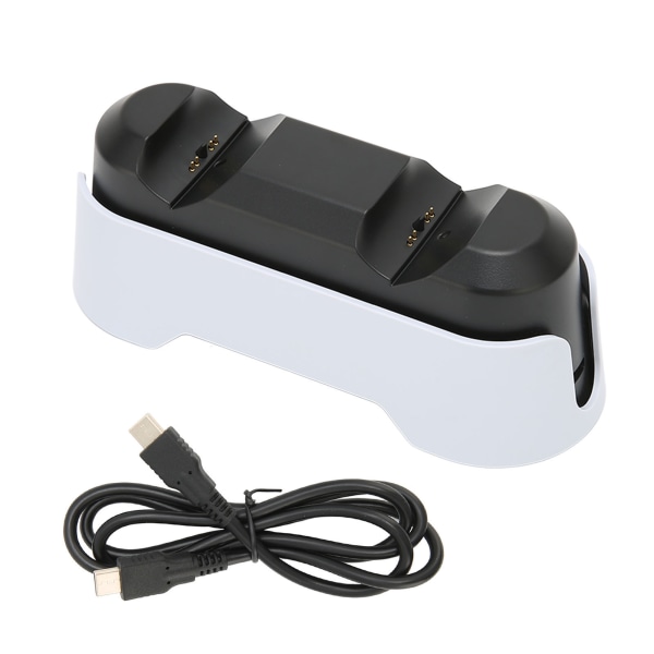 For PS5-kontroller Ladestasjon-kontroller Dobbel ladedokking for PS5 med LED-indikator Hvit