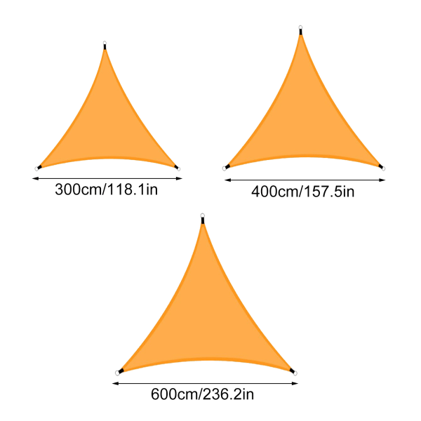 (Orange 4m) Udendørs trekantet markise solafskærmning fortelt parasol sejl folde landskabsmarkise (400cm*400cm*400cm) Materiale: polyester