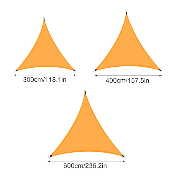 (Orange 4m) Utomhus triangulär markis solskydd solsegel hopfällbar landskapsmarkis (400cm*400cm*400cm) Material: polyester