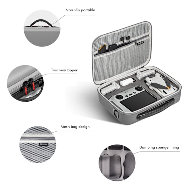 Mini 3 Pro Drone RC Smart Controller Hård Bärväska Bärbar Kompakt