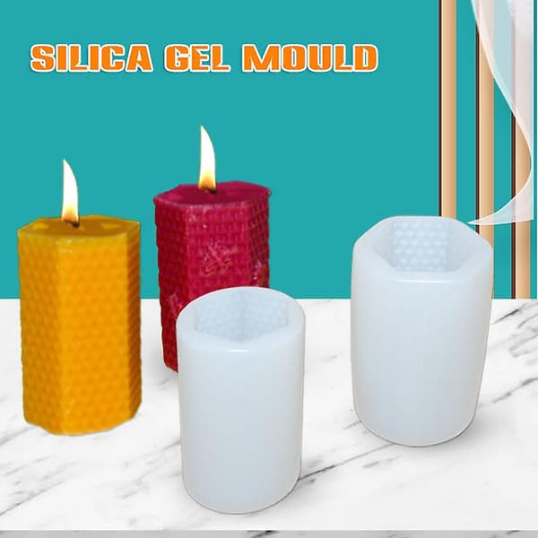 Silikonstencil Hexagonal Cylinder Honey Cone med Bee Casting Die Mjuka DIY Hantverksmallar för B