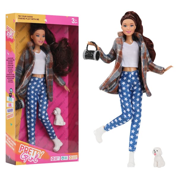 [BT02]Barbie-docka 30 cm - Långt hår & fin höst/vinterklänning | Ny i förpackning 3
