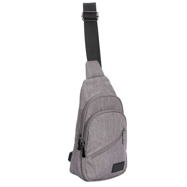 OX PLOW Bröstväskor för män Vattentät Casual Sling Bag Polyester Shoulder Messenger Ljusgrå
