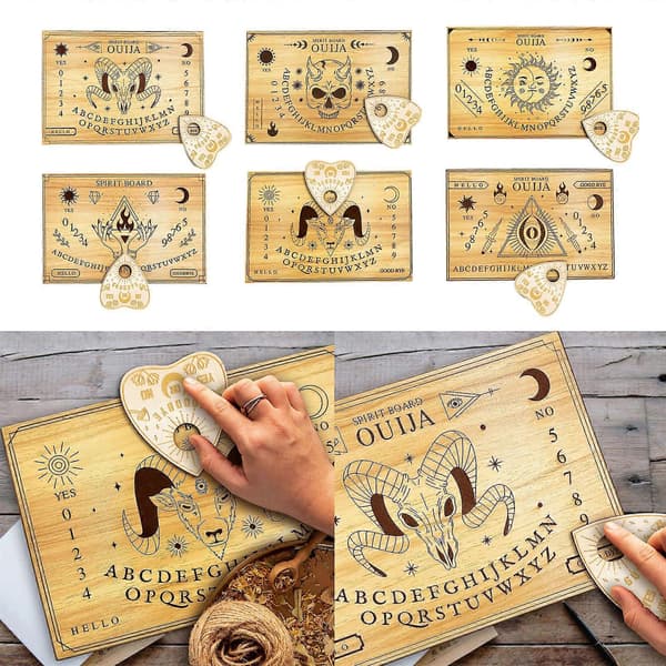 Mystically Spirits Talking Board med Planchette Wooden Spirits Board Metafysisk meldingstavle for 2 / flere spillere devil