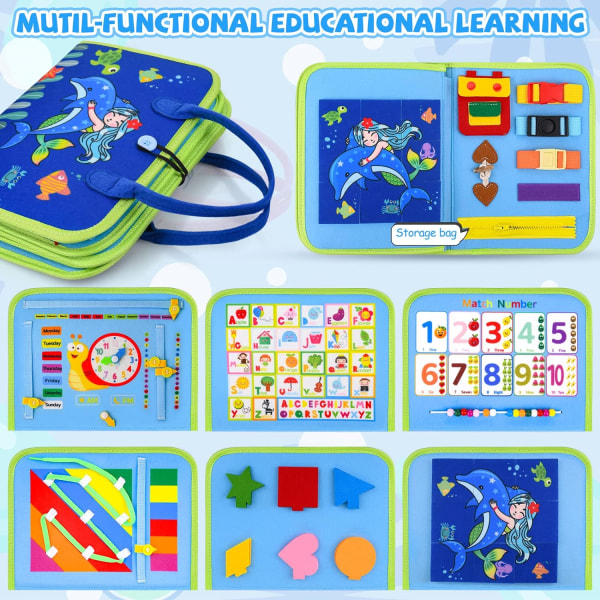 2023 Busy Montessori Board för barn, 5 Layers Montessori Board, Activity Board, Lär dig livsfärdigheter Pedagogisk leksakspresent för barn Baby 1-4 år gammal