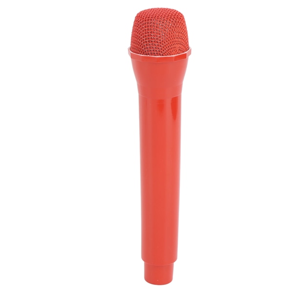 Låtsaslek Mikrofonleksak Bärbar slät botten Realistisk ABS-plastmikrofoner Rekvisita för prestationsintervju Röd- W