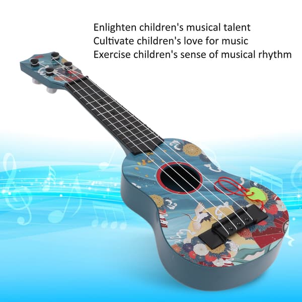 Barnleksak Ukulele Mini Plastgitarr Musikinstrument för förskolebarn Present Blå