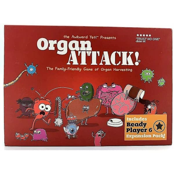 Organ Attack -lautapeli, korttipeli, perhepeli 2–6 pelaajalle