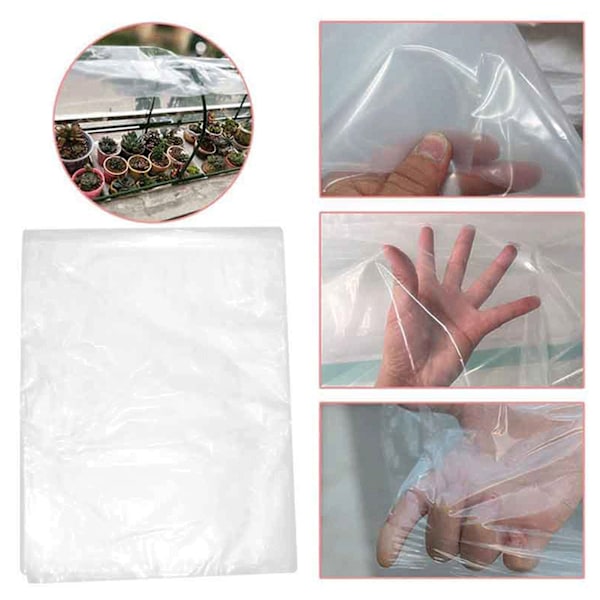 Klar Drivhusfolie Transparent Frostsikret Drivhus Polyethylenfolie til Haveplanter Udendørs 2x6m