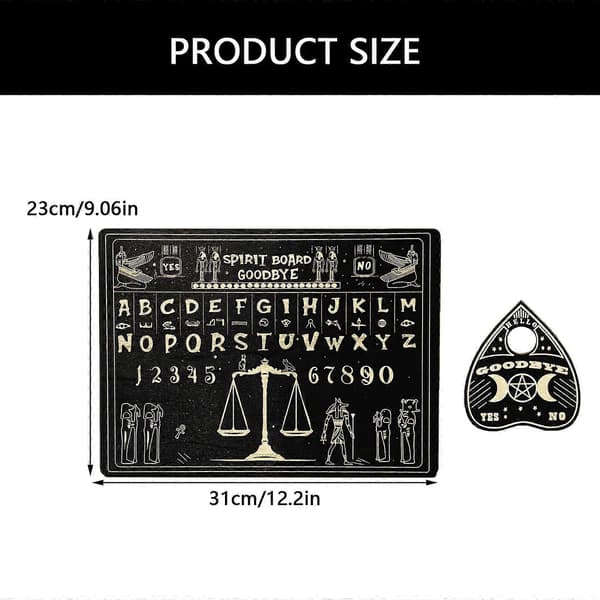 Mystical Spirits Talking Board med Planchette Tre Spirits Board Metafysisk Meldingstavle for 2 og Flere Spillere Skull