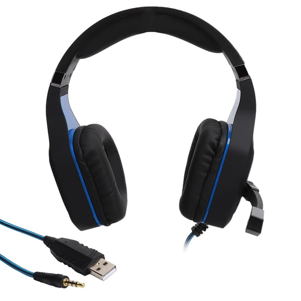 Gaming Headset Kablet med LED-lys Mikrofon for PC Laptop Datamaskin