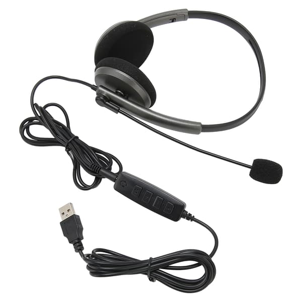 Multifunksjonelt støydempende headset for kundesenter HD Hørselvern USB Space Gray