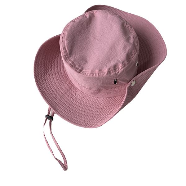 Cowboyhatt Andningsbar Dragkedja Solskydd Solskydd Västerländsk Cowboyhatt för Utomhus Klättring Fiske Rosa M(56‑58cm)