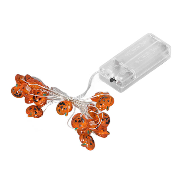 20-stykker 2m Batteridrevne LED-Gresskarlysstreng - Kobbertråd Halloween-dekor for innendørs og utendørs DIY-prosjekter