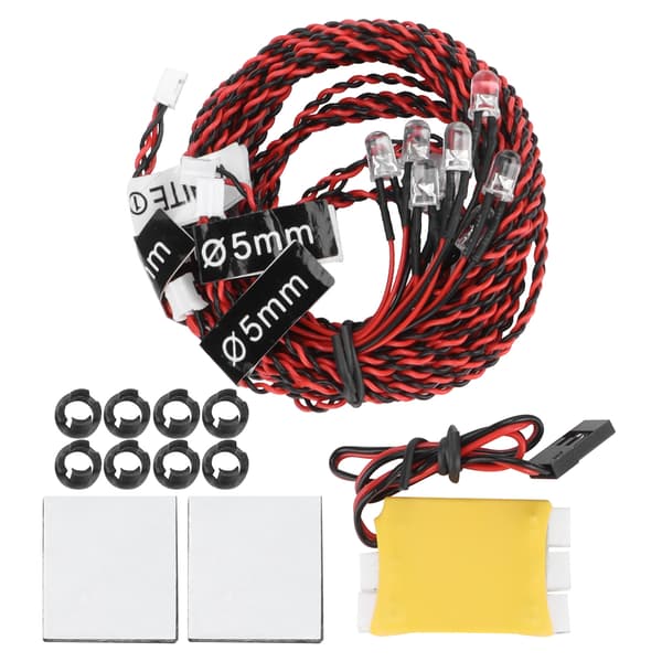 8 stk. LED Flash Light Kit til RC Fly Natflyvning